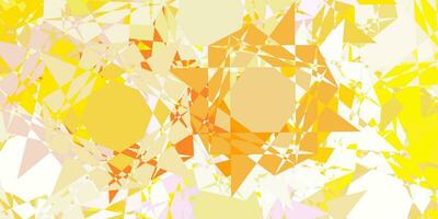 Light pink, yellow vector background with triangles.