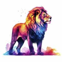 AI generated Watercolor Lion on a white background. For T-shirt Design. AI Generated photo