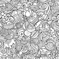 Cartoon doodles India seamless pattern. vector