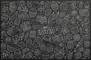 Vector set of Easter theme items, objects and symbols