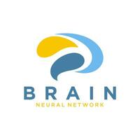 logotipo de color de cerebro creativo. diseño de símbolo inteligente genio. elementos abstractos del logotipo del cerebro vector
