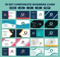 10 set Creative modern clean and simple corporate business card template design vector