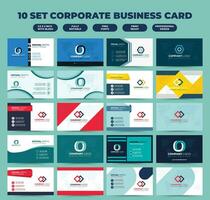 10 set Creative modern clean and simple corporate business card template design vector