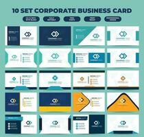 10 set Creative modern clean and simple corporate business card template design vector