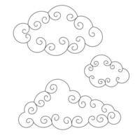 nubes conjunto de nubes en un plano diseño. aislado en blanco antecedentes. vector