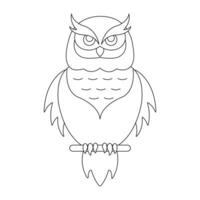 Owl. Isolated owl on white background. vector