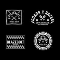 motocicleta carreras insignias club emblemas camiseta diseño retro carreras tipografía gráficos vector