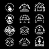 motocicleta carreras insignias club emblemas camiseta diseño retro carreras tipografía gráficos vector