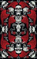 Gothic texture with skull vector