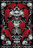 Gothic texture with skull vector