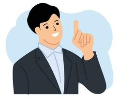 businessman showing gesture pointing finger vector