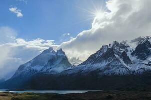 nube formaciones terminado lago nordenskjöld, torres del paine nacional parque, chileno Patagonia, Chile foto