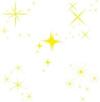 Yellow Sparkle Star With Simple Decoration. Vector Illustration Collection.