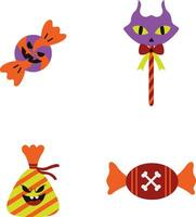 Halloween Candy Collection. In Scary Cartoon Design. Isolated Vector Icon.