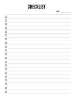 simple Checklist Template Printable and Fillable vector