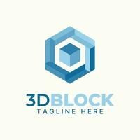 Logo design graphic concept abstract creative premium vector unique stock 3D box hexagon illustration. Related to mathematic manipulation shape colour