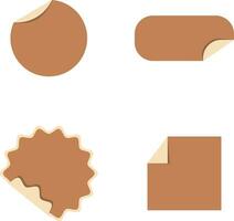 Set of Different Peeling Sticker Label. In Geometric Design Style. Isolated Vector Icon.