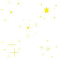 Yellow Sparkle Star Illustration Set. Isolated On White Background. Vector Icon.