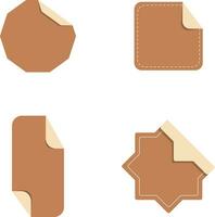 Set of Different Peeling Sticker Label. In Geometric Design Style. Isolated Vector Icon.