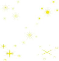 Yellow Sparkle Star Illustration Set. Isolated On White Background. Vector Icon.