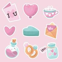 Valentines day element set collection vector