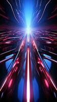 AI generated Futuristic Background. Metallic surface with neon accents and futuristic patterns. Created with Generative AI photo