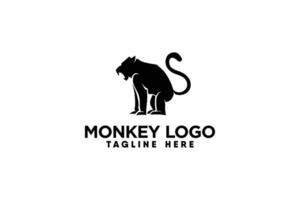 monkey vector logo in silhouette style