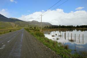 Flooded prairie, Pan-American Highway, Aysen Region, Patagonia, Chile photo