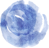 round blue watercolor paint element png