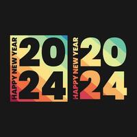 Happy New Year 2024 typography design vector