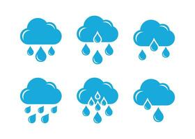Rain icon set in trendy flat style isolated on white background. Cloud rain symbol for your website design, logo, app, UI. vector