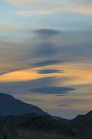 Cloud formation over the mountains, Patagonia National Park, Chacabuco valley near Cochrane, Aysen Region, Patagonia, Chile photo