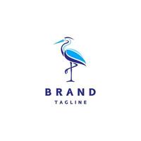 Heron Bird Elegant Logo Design. Simple Illustration of Heron Bird Standing On One Leg. vector