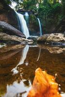 Beautiful Haew Suwat Waterfall at Khao Yai National Park Thailand photo