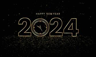 Happy New Year Celebration 2024 .Greeting festive card and banner design vector illustration.