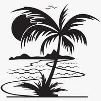 Summer with Palm Cuttable Design vector