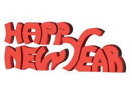 3D Rendering Typography Graffiti Logo Symbol Name Word Happy New Year vector