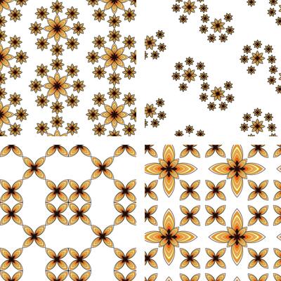 Black Brown Floral Seamless Pattern Set, perfect for plastic, wrapping paper and fabric