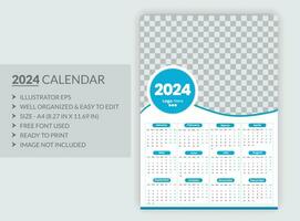 modern style new year 2024 calendar template vector