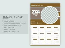 modern style new year 2024 calendar template vector