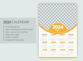 modern style new year 2024 calendar template vector