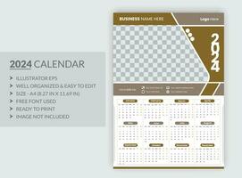 modern style new year 2024 calendar template vector