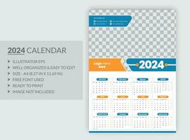 moderno estilo nuevo año 2024 calendario modelo vector