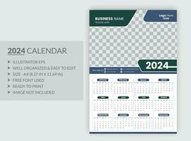 moderno estilo nuevo año 2024 calendario modelo vector