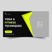 Fully customizable vector eps fitness training video cover banner design, tips and tricks body fitness banner design, editable vector eps 10 file format