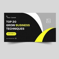 Video tutorial thumbnail design for business grow, digital business idea banner design, fully editable vector eps 10 file format