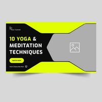 Vector illustration video thumbnail banner design for fitness training, yoga tips and tricks video cover banner design, fully customizable vector eps 10 file format