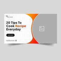 Trendy vector illustration food recipe tips and tricks video thumbnail banner design, editable vector eps 10 file format