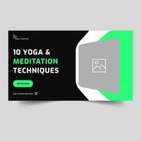 Fully customizable vector video tutorial thumbnail banner design, yoga and meditation tips video cover banner design, vector eps 10 file format