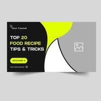 Customizable vector food tips and tricks thumbnail banner design, food recipe techniques banner design, editable vector eps 10 file format